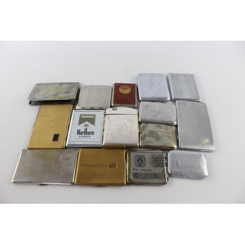 813 - Fifteen assorted vintage cigarette cases