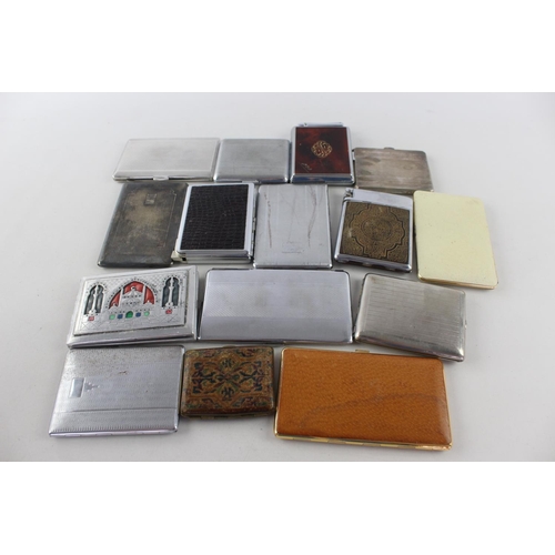 814 - Fifteen assorted vintage cigarette cases