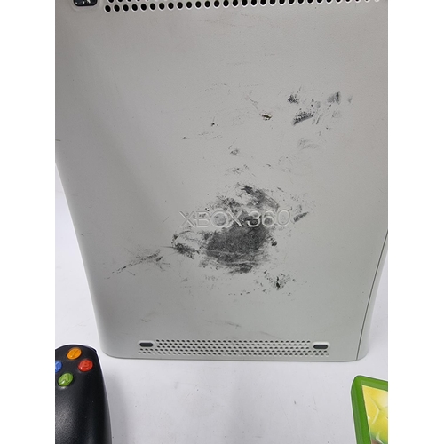 1499 - An Xbox 360 console with controller and games to include Hitman, The Simpsons Hit & Run, Crackdown e... 