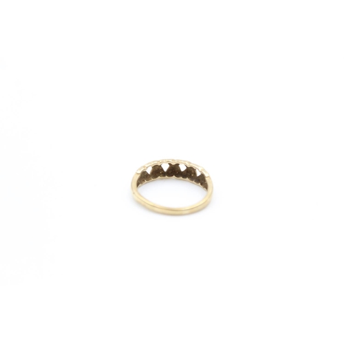 2351 - A 9ct gold diamond lattice ring, size Q - approx. gross weight 1.9 grams