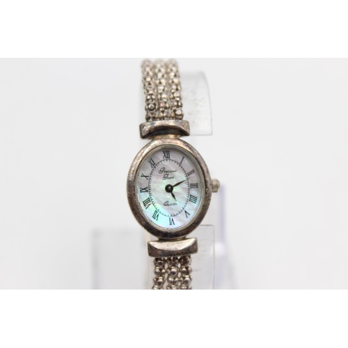 2411 - Two .925 silver quartz women's wristwatches, one Rotary Elite and one Precious Time