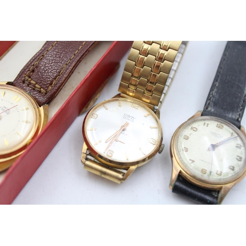 2412 - Three vintage hand wind men's wristwatches, one Smiths Empire, one Roamer and one Camy Geneve