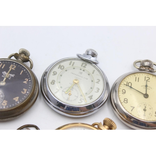 2420 - Six vintage hand wind men's pocket watches to include Smiths, Ingersoll etc.