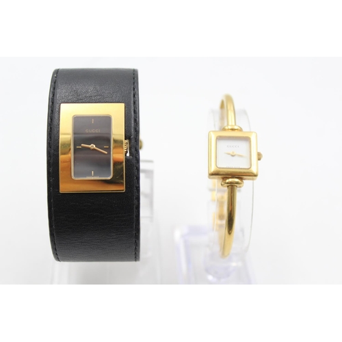 2432 - Two Gucci gold tone quartz women's wristwatches, 1900L and 7800L