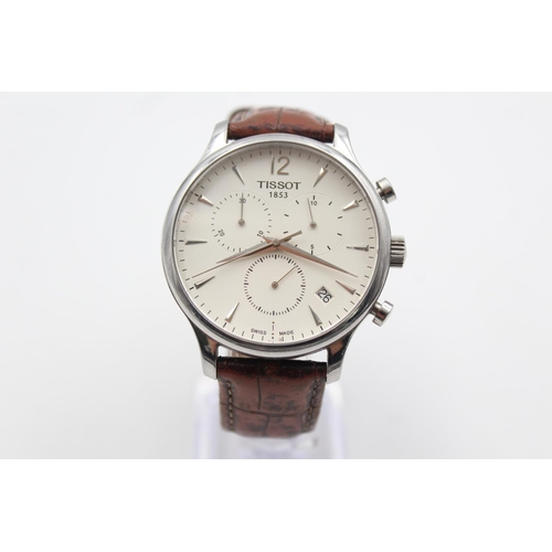 2437 - A Tissot 1853 Jumbo chronograph quartz men's wristwatch with original leather strap - Ref. T063617A