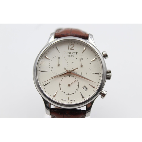 2437 - A Tissot 1853 Jumbo chronograph quartz men's wristwatch with original leather strap - Ref. T063617A