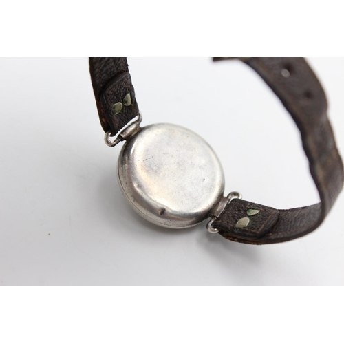 2444 - A vintage Marvin chronometre .935 silver Borgel cased hand wind trench watch, retailed by Storch Bro... 