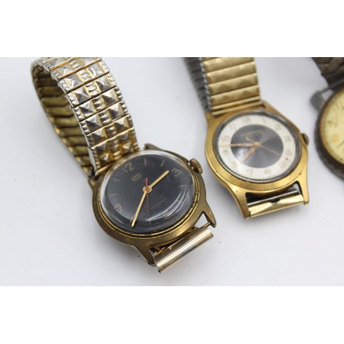 2445 - Six vintage men's wristwatches to include Oberon, UMF Ruhila etc.