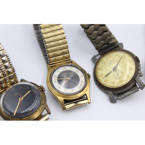 2445 - Six vintage men's wristwatches to include Oberon, UMF Ruhila etc.