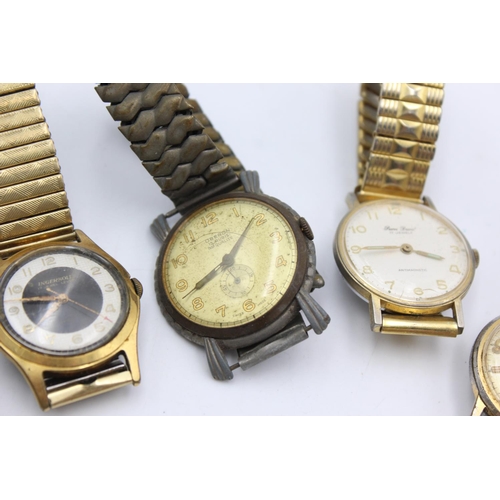 2445 - Six vintage men's wristwatches to include Oberon, UMF Ruhila etc.