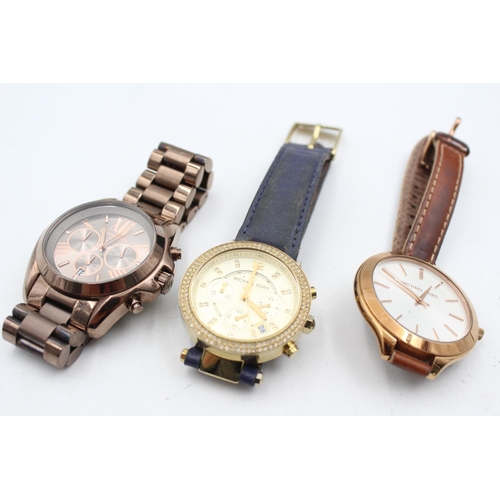 2447 - Three Michael Kors quartz women's wristwatches, one MK-6247, one MK2280 and one other