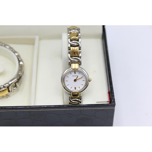 2450 - Five boxed women's wristwatches, one Seksy, two Accurist (one with matching bracelet) and two Sekond... 