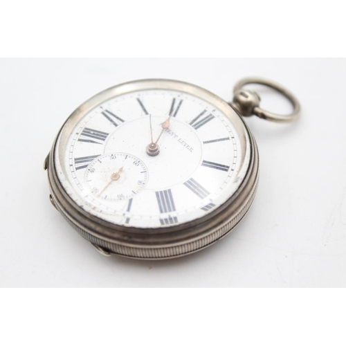 2456 - A vintage hallmarked silver cased key wind open face pocket watch