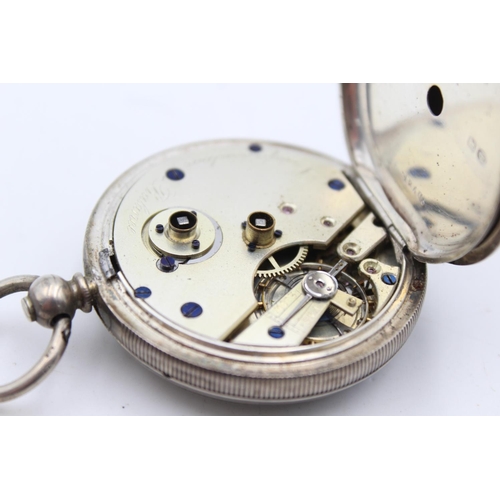 2456 - A vintage hallmarked silver cased key wind open face pocket watch