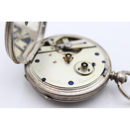 2456 - A vintage hallmarked silver cased key wind open face pocket watch