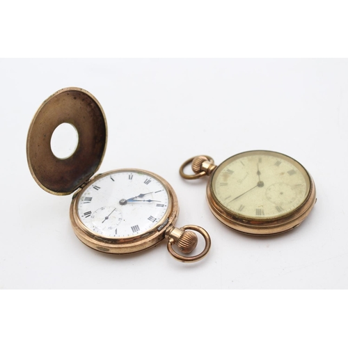 2460 - Two vintage rolled gold hand wind pocket watches to include Prescot etc.