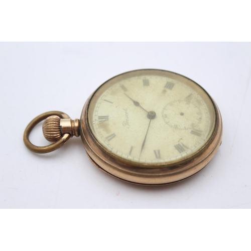 2460 - Two vintage rolled gold hand wind pocket watches to include Prescot etc.