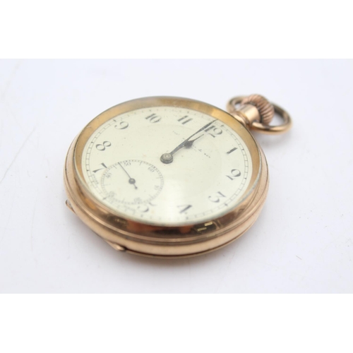 2461 - Two vintage rolled gold hand wind pocket watches, one being Thos. Russell & Son