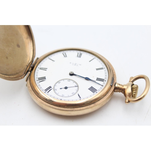 2461 - Two vintage rolled gold hand wind pocket watches, one being Thos. Russell & Son