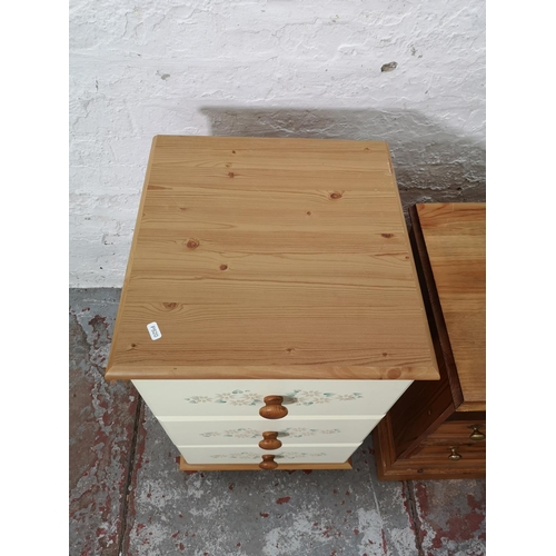 1073A - Two modern bedside cabinets, one pine two drawer - approx. 62cm high x 48cm wide x 41cm deep and one... 