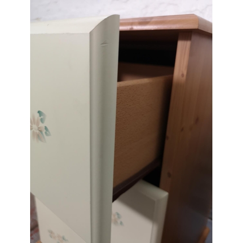 1073A - Two modern bedside cabinets, one pine two drawer - approx. 62cm high x 48cm wide x 41cm deep and one... 