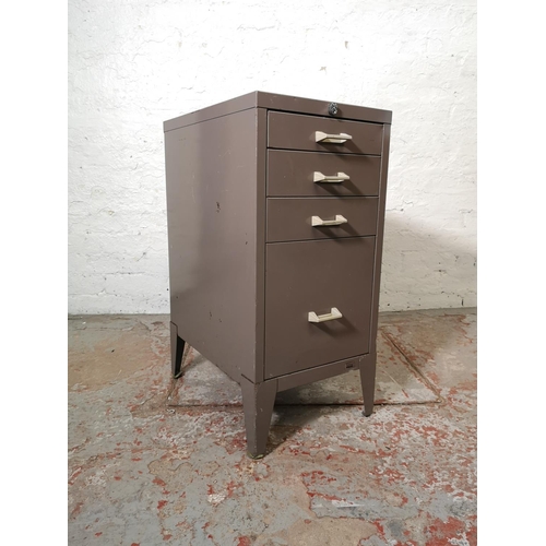 1073E - A Stor grey metal four drawer office filing cabinet - approx. 72cm high x 34cm wide x 49cm deep