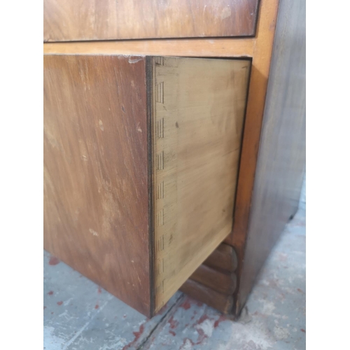 1082A - Three pieces of furniture, mahogany wall mountable corner cabinet - approx. 76cm high x 49cm wide x ... 