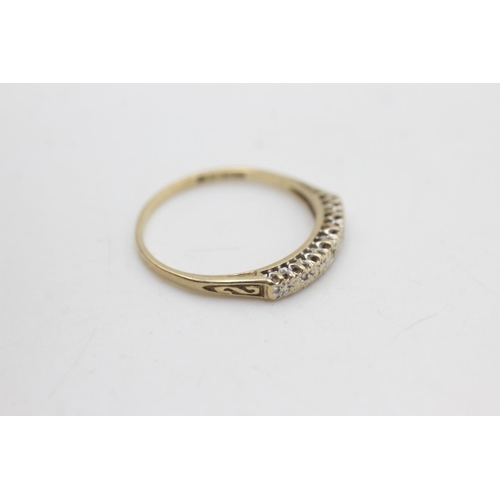 2157 - A hallmarked London 9ct gold diamond half-eternity ring, size P - approx. gross weight 1.2 grams