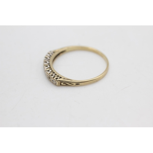 2157 - A hallmarked London 9ct gold diamond half-eternity ring, size P - approx. gross weight 1.2 grams