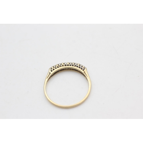 2157 - A hallmarked London 9ct gold diamond half-eternity ring, size P - approx. gross weight 1.2 grams