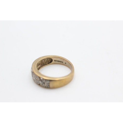 2172 - A hallmarked Sheffield 9ct gold diamond twist front band ring ,size M½ - approx. gross weight 3.8 gr... 