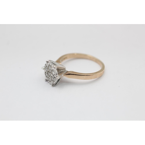 2189 - A 9ct gold cathedral set diamond ring, size K½ - approx. gross weight 2.9 grams