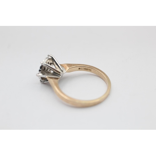 2189 - A 9ct gold cathedral set diamond ring, size K½ - approx. gross weight 2.9 grams