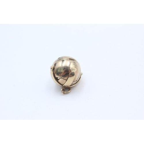 2242 - A 9ct gold on sterling silver masonic ball fob pendant - approx. gross weight 9 grams