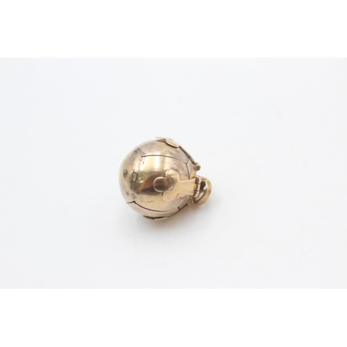 2246 - A 9ct gold on sterling silver masonic ball fob pendant - approx. gross weight 5.5 grams