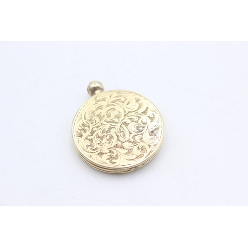 2248 - An antique 14ct gold back and front hairwork locket - approx. gross weight 6.8 grams