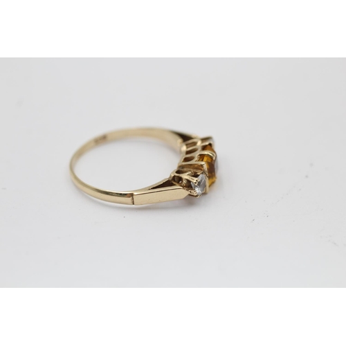 2259 - A 9ct gold rock quartz and paste ring, size M - approx. gross weight 1.4 grams