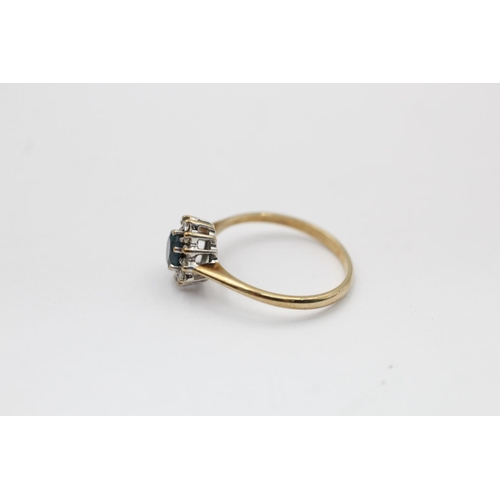 2292 - A hallmarked London 9ct gold topaz and diamond halo set ring, size N½ - approx. gross weight 1.7 gra... 