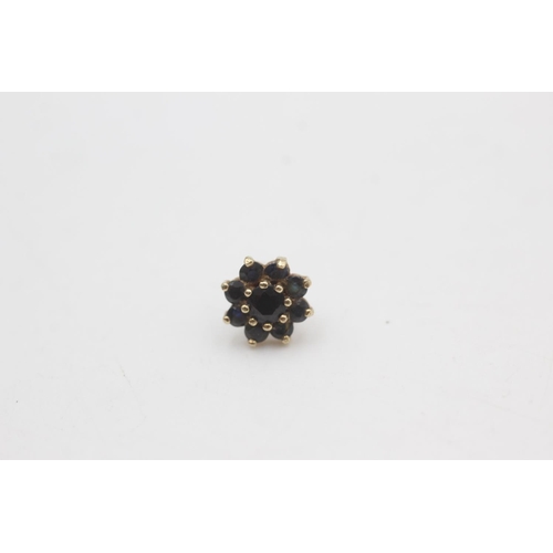 2305 - A pair of 9ct gold sapphire cluster stud earrings - approx. gross weight 1.3 grams