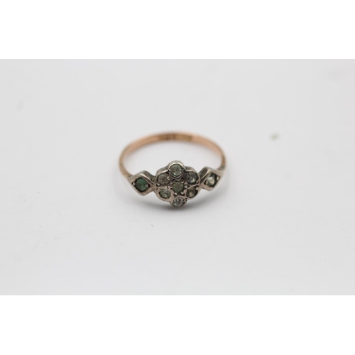 2309 - Three 9ct gold and silver paste dress rings, two size K and one size Q½ - approx. gross weight 8.2 g... 