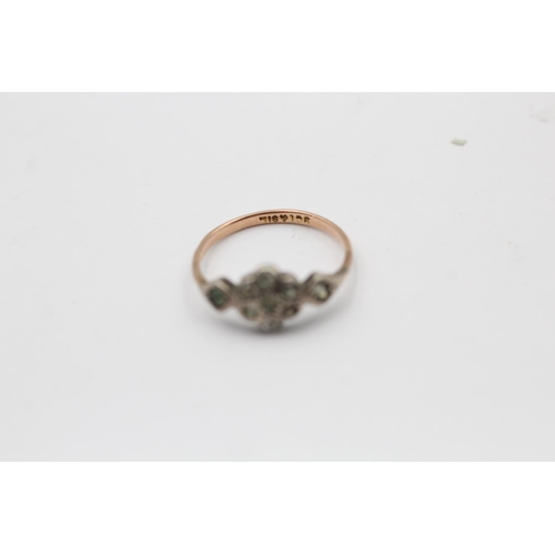 2309 - Three 9ct gold and silver paste dress rings, two size K and one size Q½ - approx. gross weight 8.2 g... 