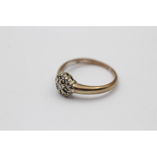 2317 - A hallmarked Sheffield 9ct gold diamond ring, size K - approx. gross weight 2.1 grams