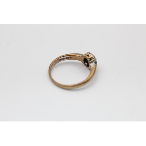 2317 - A hallmarked Sheffield 9ct gold diamond ring, size K - approx. gross weight 2.1 grams