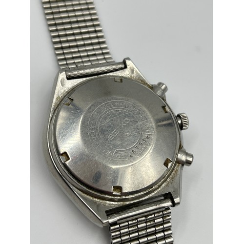 2415 - A 1970s Seiko Jumbo chronograph automatic men's wristwatch with short NSA bracelet - Ref. 6138-3002