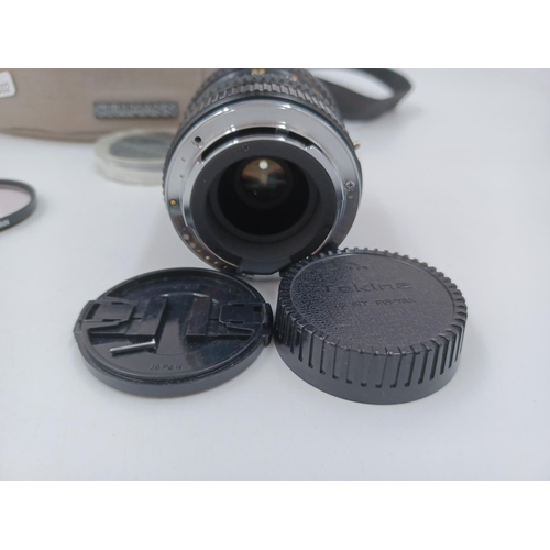 1219 - A Cullmann case containing three lenses for Pentax, one Asahi Opt.Co. Pentax-M Macro 1:4 50mm, one T... 