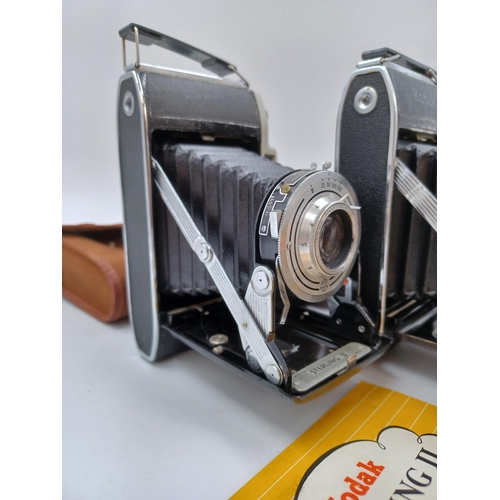 1225 - Five Kodak cameras, one cased late 1950s Sterling II folding for 620 film with instruction manual, o... 