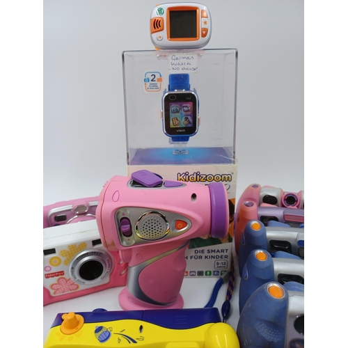 1235 - A collection of children's cameras to include Vtech Kidizoom and Fisher Price etc.