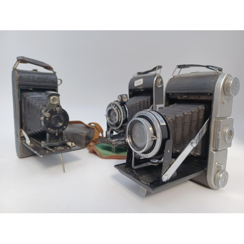 1237 - Three folding cameras, one Ensign Selfix 820 viewfinder for 120 film, one Ensign Selfix 420 viewfind... 