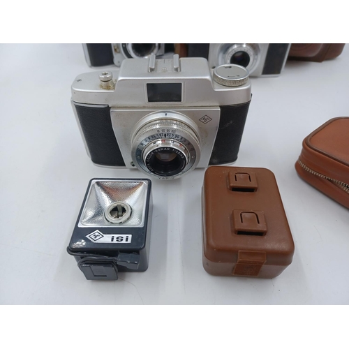 1241 - A collection of cased Agfa items to include Optima 35mm camera, two Silette 35mm viewfinder cameras ... 