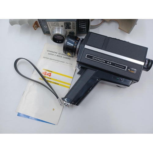 1248 - Four items, one Bell & Howell 256EX 8mm cine film projector, one cased Chinon 44 power zoom Super8 m... 